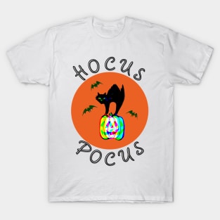 Cat & Pumpkin - Hocus Pocus Halloween T-Shirt